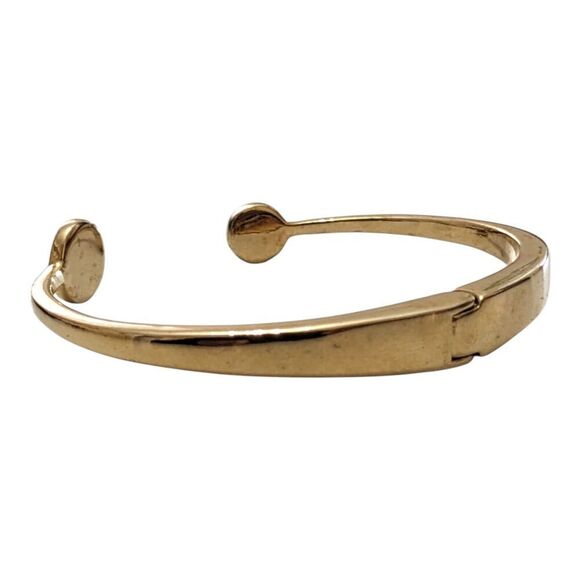Kate Spade Bracelet Spot The Spade‎ Hinge Cuff Black Logo Gold Tone - Picture 2 of 4